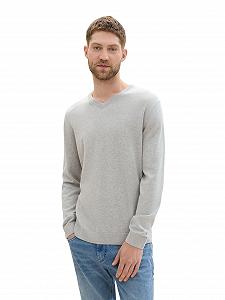 Мужской вязаный пуловер с V-образным вырезом TOM TAILOR synthetic.ua - Фото 1
