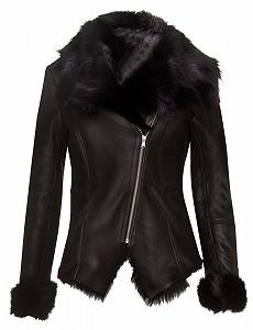 Кожаная куртка Infinity Leather Lambskin Motorcycle Sheepskin Aviator Leather Merino для женщин - Фото 1