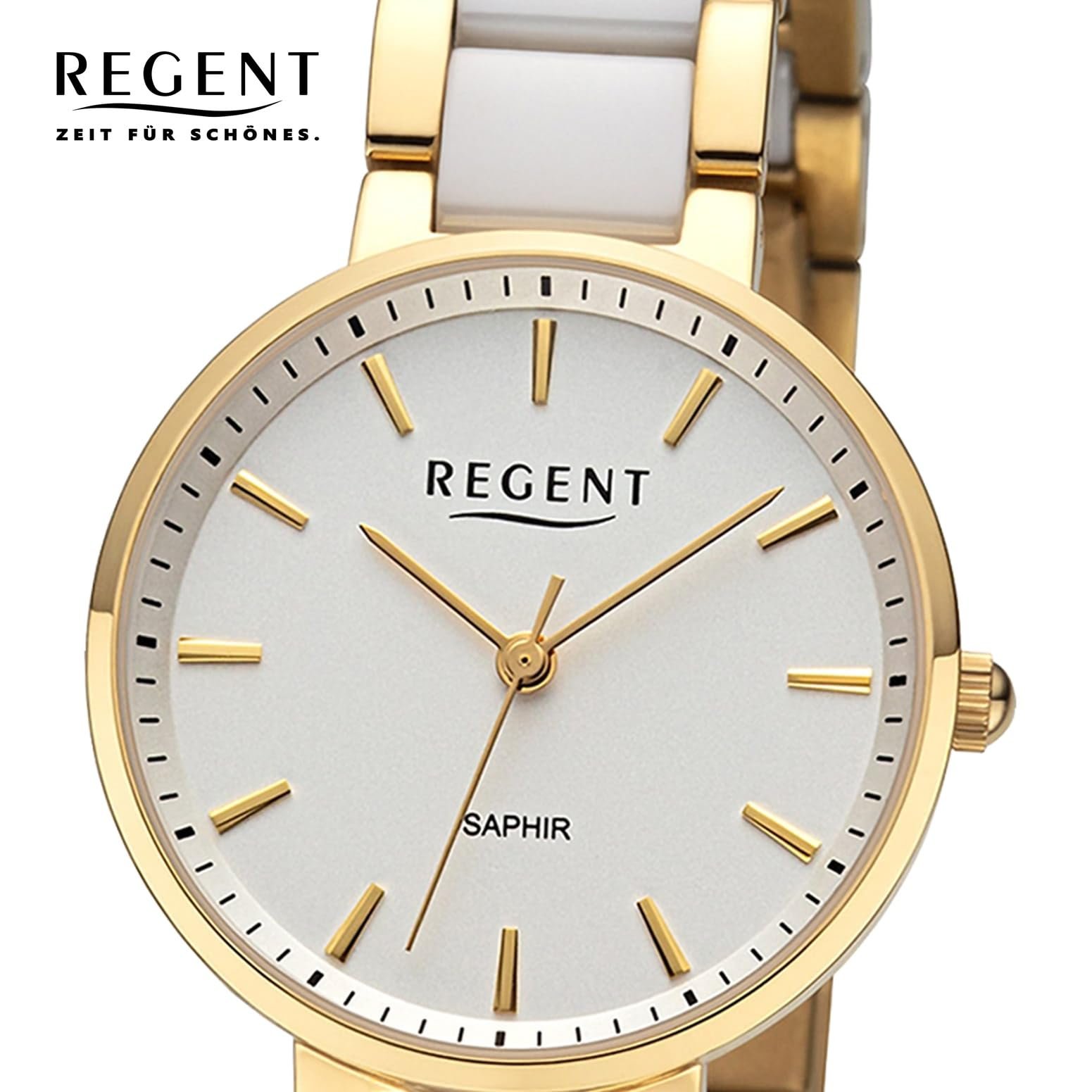 Жіночий годинник REGENT Ceramic Gold/White 12211129, Золотий білий, Браслет, фото №2