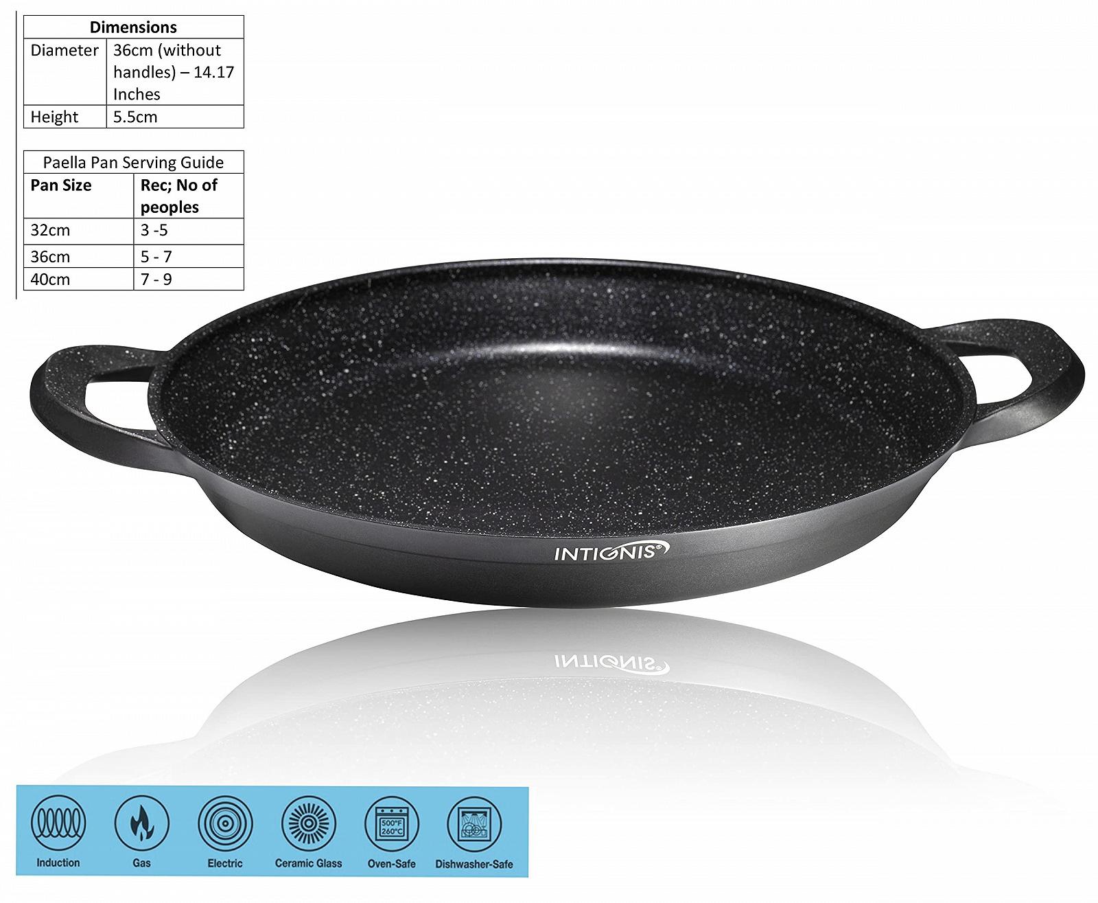Пательня для паельї INTIGNIS Non Stick Heavy Duty Induction 36 см з кришкою, фото №2