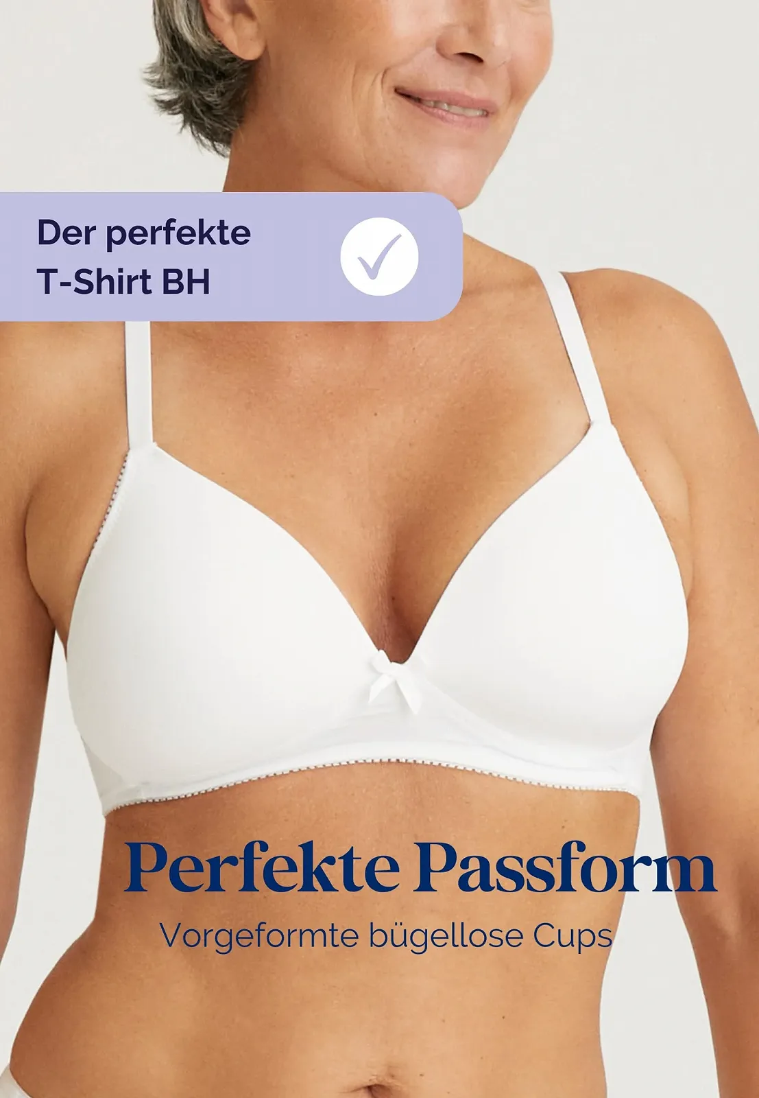 Бюстгальтер-футболка Naturana® Soft Bra без кісточок із чашкою широкі бретелі Cup Size A–D, фото №3