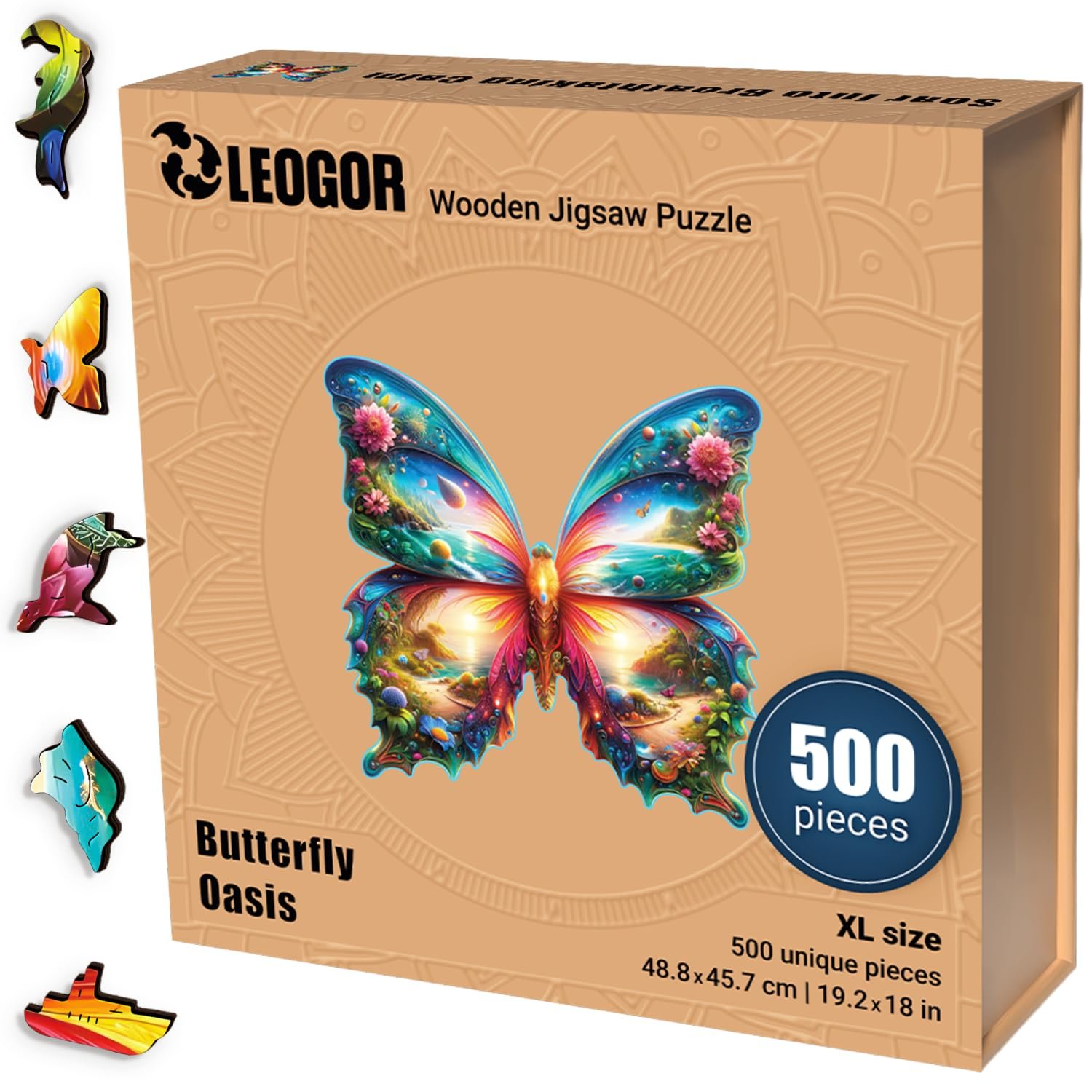 Дерев'яний пазл LEOGOR Butterfly 200 деталей 31 x 29 см, фото №7