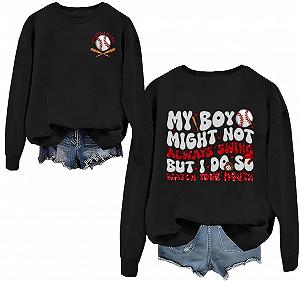 Толстовка Baseball Mom My Boy Might Not Always Swing But I Do So Watch Your Mouth - Фото 1