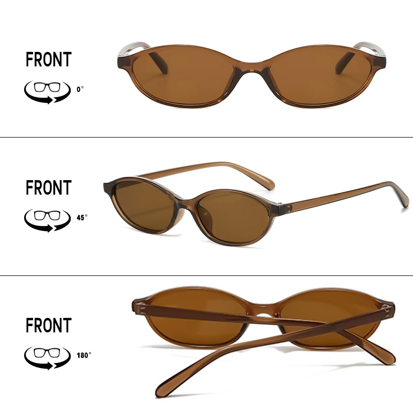 Солнцезащитные очки Retro LOJUDI Женские овальные Cateye Vantage Мужские овальные маленькие очки для женщин с защитой от ультрафиолета, фото №2