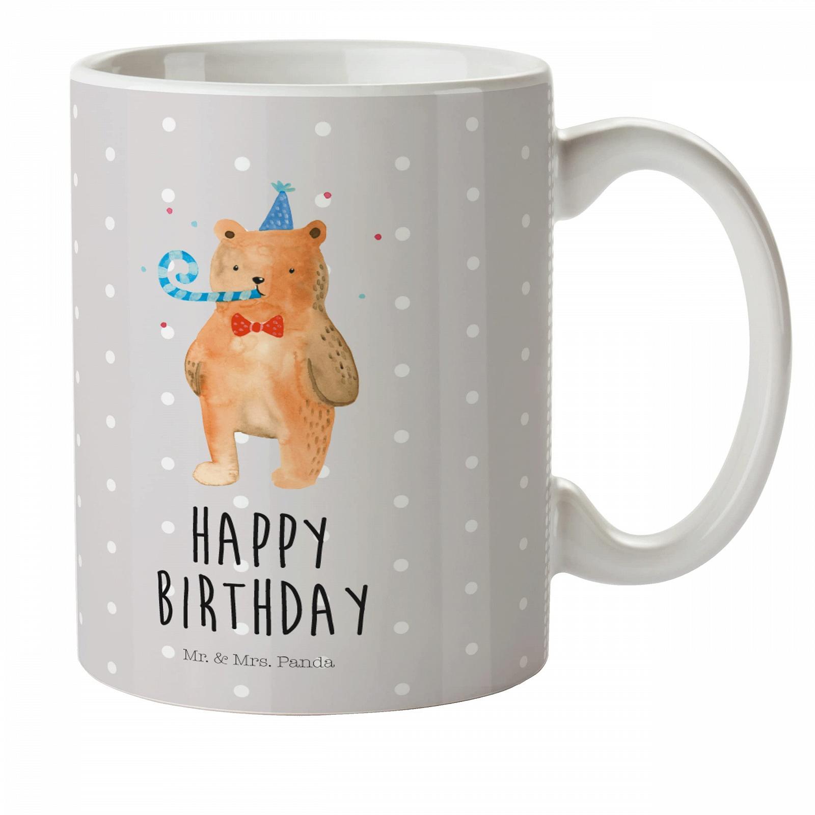 Дитяча кружка Mr. & Mrs. Panda Ведмідь З Днем народження, фото №1