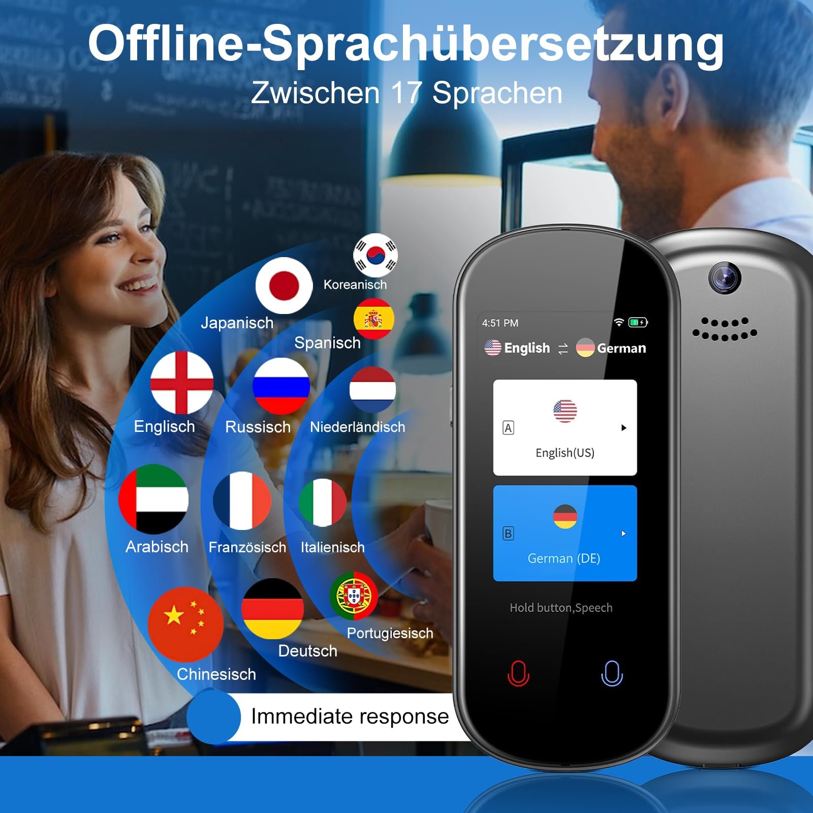 Переводчик Языки AI Мгновенный для 138 Язык, Портативный Двухсторонний, фото №5