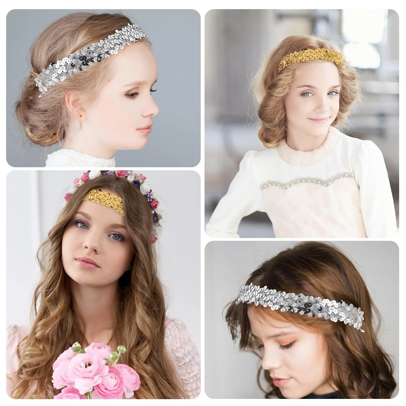 Обруч Блискітки для дівчат Набір 12 штук, фото №6