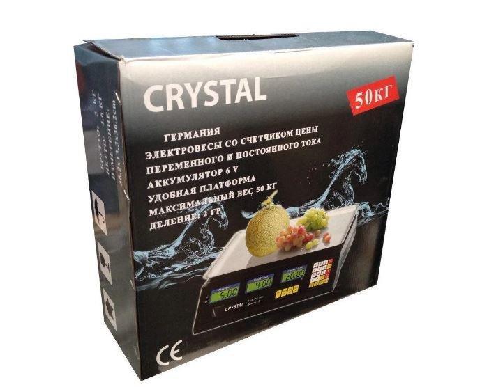 Весы электронные торговые со счетчиком цены Crystal CT-500 до 50 кг, фото №3