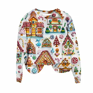 Женский Рождественский Свитер Повседневный Печатный Длинный Рукав Толстовка с круглым вырезом Рождественский Свитер Смешной Графический Модный Свитер Уродливый Рождественский Дешевый Зимний Свитер Повседневный Модный - Фото 1