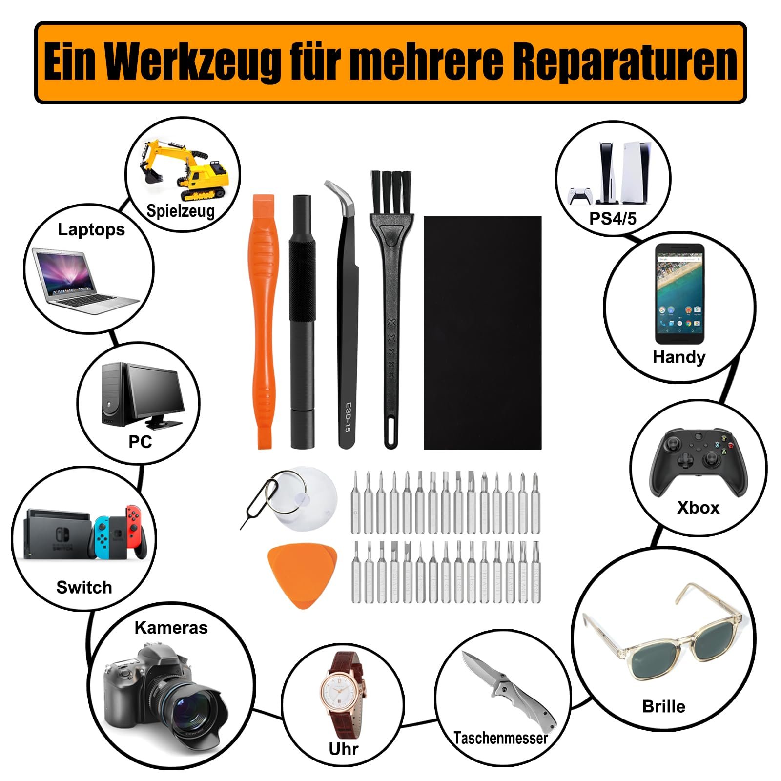 Набор отверток VCELINLK Precision Mechanic 38 в 1 магнитный с 30 битами, фото №7 Набор отверток VCELINLK Precision Mechanic 38 в 1 магнитный с 30 битами, фото №7