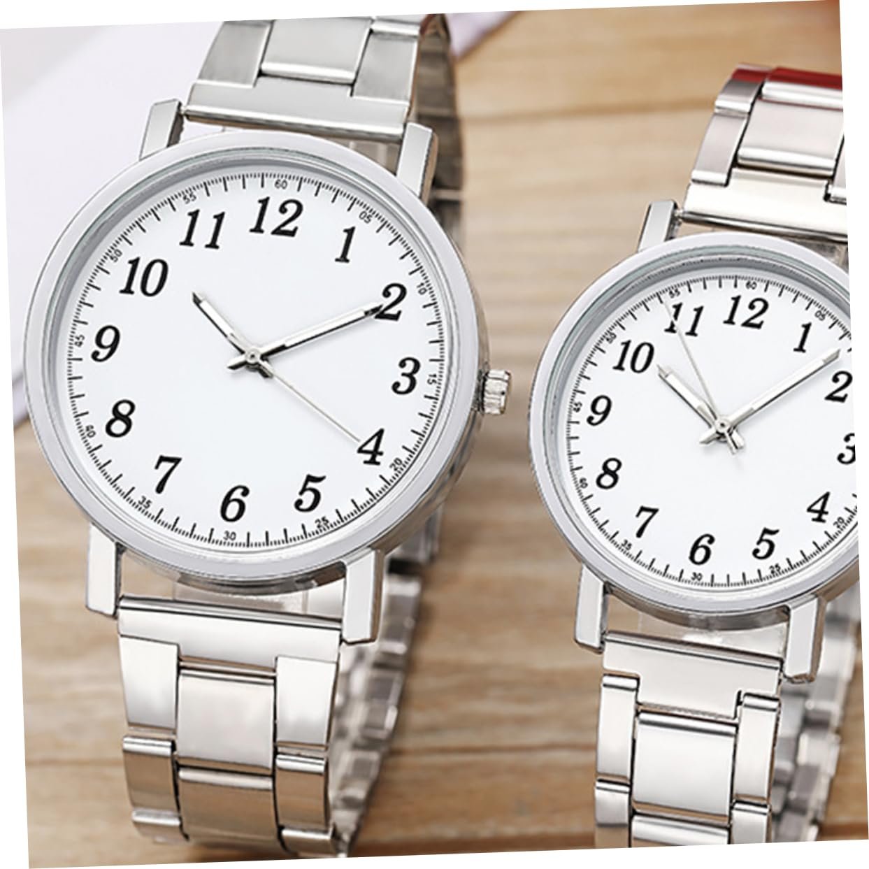 Часы Healvian Парные серебряные, современные кварцевые наручные часы для мужчин и женщин, легкие, не раздражающие кожу и не вызывающие аллергии, повседневные часы для особых случаев, фото №7