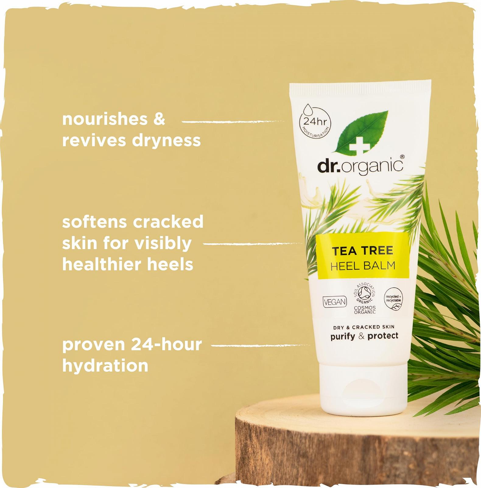 Бальзам для п'ят Dr Organic Tea Tree з натуральною соняшниковою олією, 100 мл, фото №3