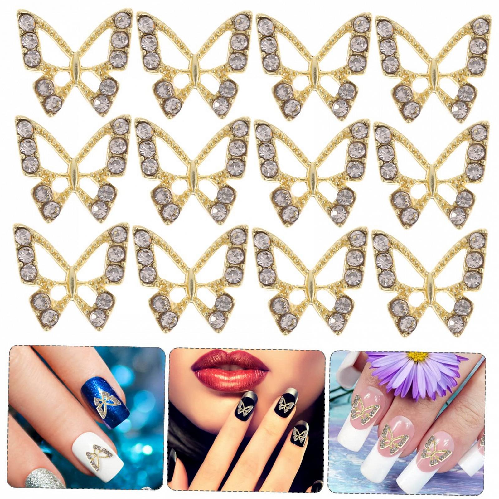 Украшения для ногтей Бабочки 40шт Стразы, фото №4