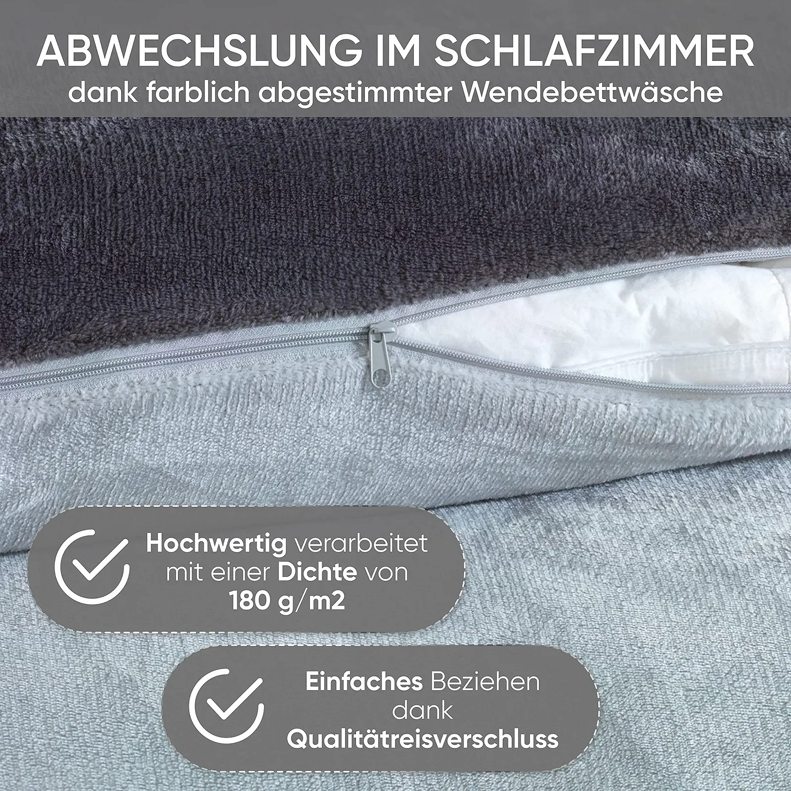 Постільна білизна Kuscheli, зимовий плюш, 135 x 200 см, двостороння, підодіяльник, наволочка, фото №4 Постільна білизна Kuscheli, зимовий плюш, 135 x 200 см, двостороння, підодіяльник, наволочка, фото №4