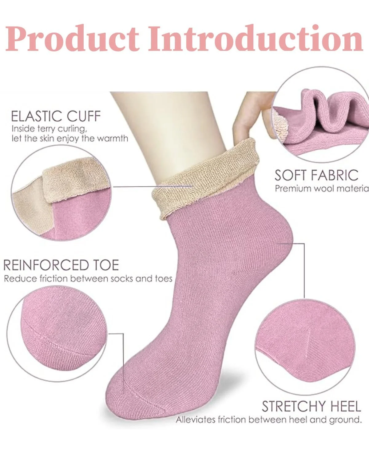 Термошкарпетки Жіночі Різнокольорові з Вовни (5 пар), фото №3