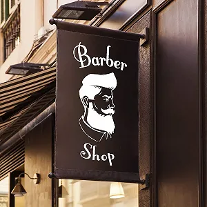 Наклейка на стіну Barber Shop Sign Вінілова для вікон та салонів краси 300 x 600 мм - Фото 1