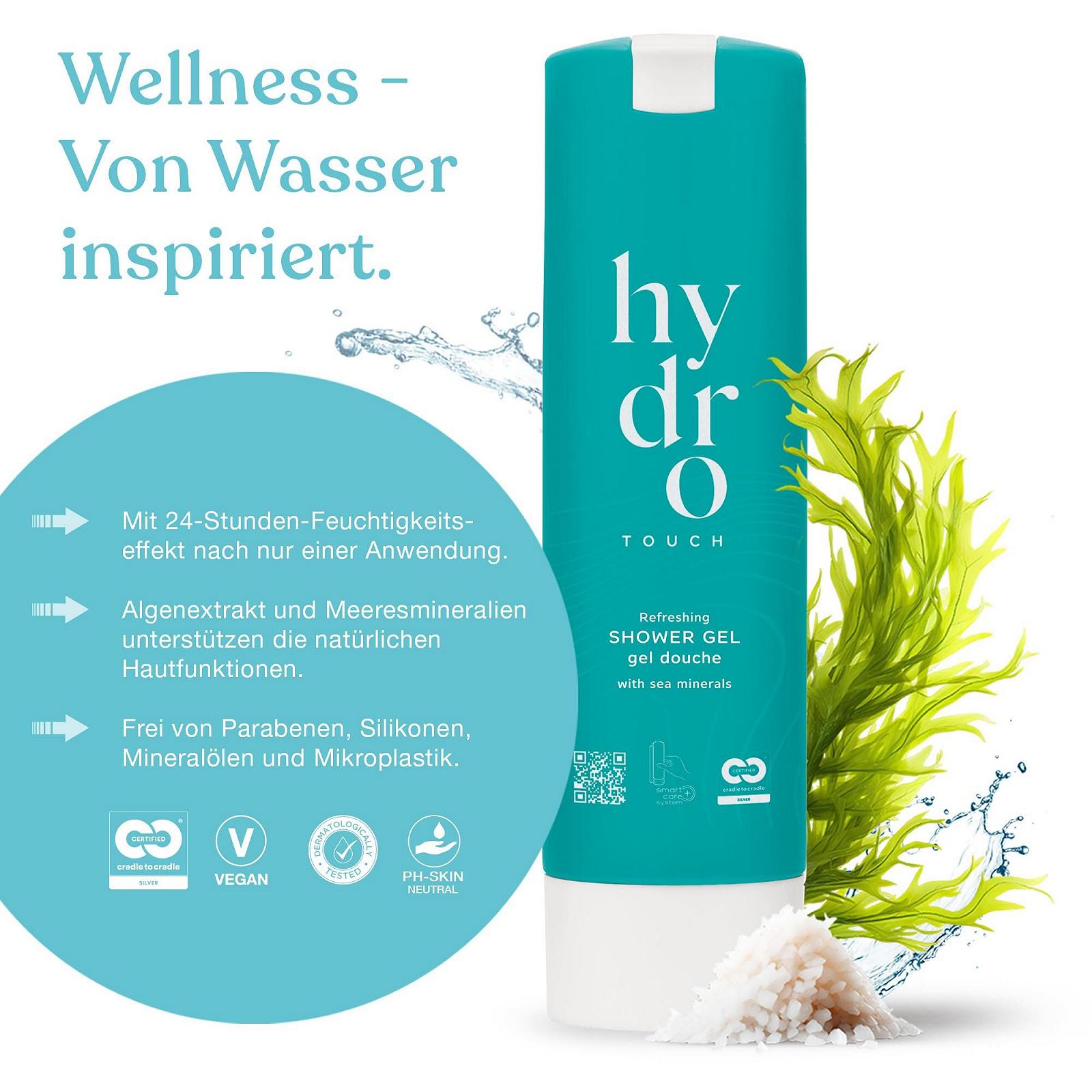 Гель для душа HYDRO BASICS TOUCH с настенным креплением освежающий 300 мл, фото №3