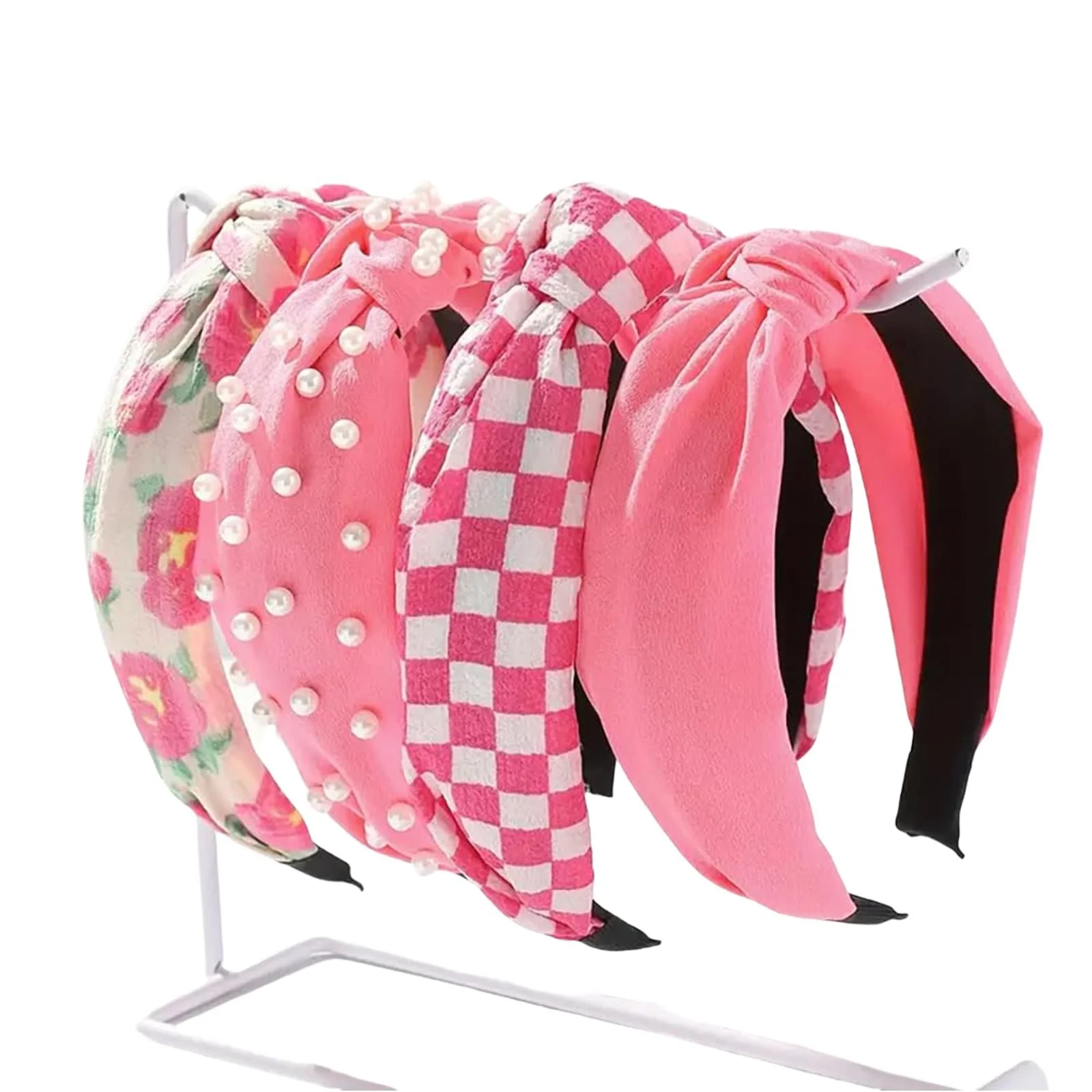 Обруч Рожевий Квітковий візерунок, 4 шт, фото №1 Обруч Рожевий Квітковий візерунок, 4 шт, фото №1