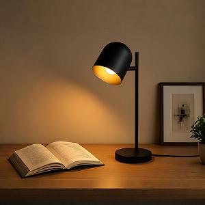 Настільна лампа Vintage Retro Industrial E14 Чорний/Золотий метал - Фото 1