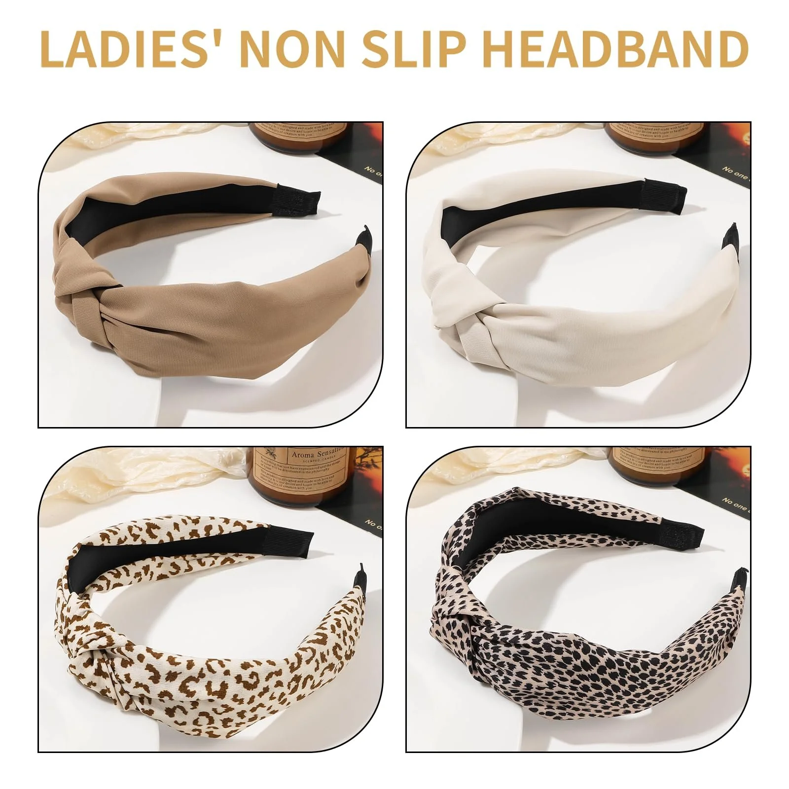 Набір обручів на голову жіночих широких,нековзні, фото №6