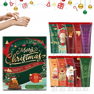 Крем для рук Мини-набор, 10 шт Мини-крем для рук Рождественский для очень сухой кожи, Рождественский набор кремов для рук, Рождественские подарки для женщин, мужчин, коллег, детей - Фото 1