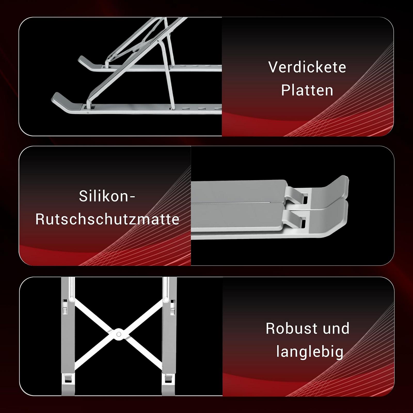 Підставка для ноутбука, охолоджуюча підставка для комп'ютера, 6 регульованих кутів, алюмінієва, складна, портативна, фото №6 Підставка для ноутбука, охолоджуюча підставка для комп'ютера, 6 регульованих кутів, алюмінієва, складна, портативна, фото №6