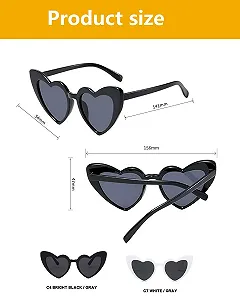 Солнцезащитные очки в форме сердца TPZORJX, 8 шт. (Черный + Белый) synthetic.ua - Фото 1