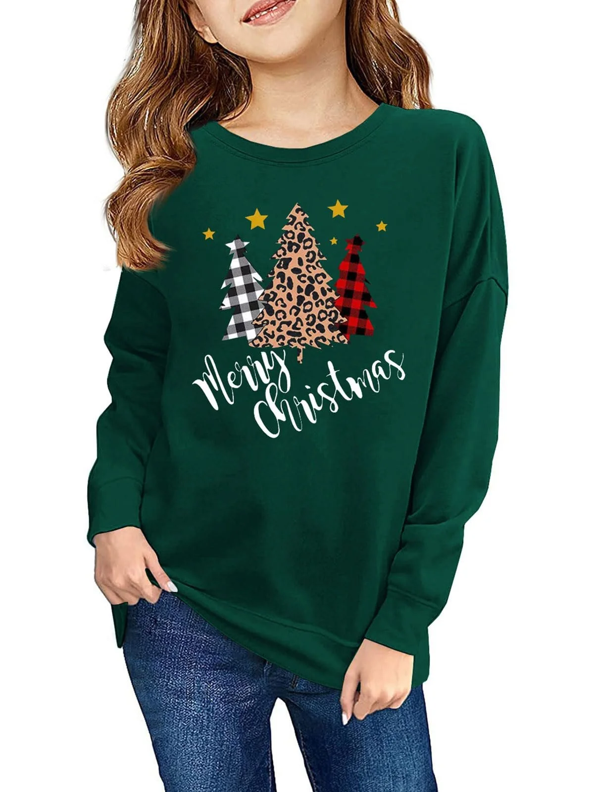 Джемпер Haloumoning Рождественский для девочек, смешной пуловер с круглым вырезом, зимние топы для детей, фото №1 Джемпер Haloumoning Рождественский для девочек, смешной пуловер с круглым вырезом, зимние топы для детей, фото №1