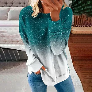 Женская Толстовка Пуловер Высокого Качества Спортивная Куртка Повседневная Круглый Вырез Пуловер Длинный Рукав Модный Принтованный Топ Толстовка Без Капюшона Мягкая и Удобная synthetic.ua - Фото 1