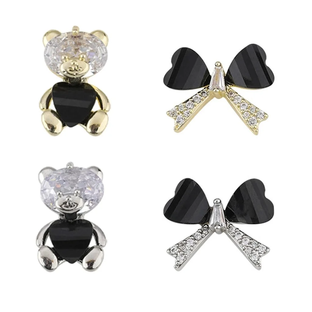 Прикраси для нігтів 3D Ведмідь Стрази Кристал, фото №9