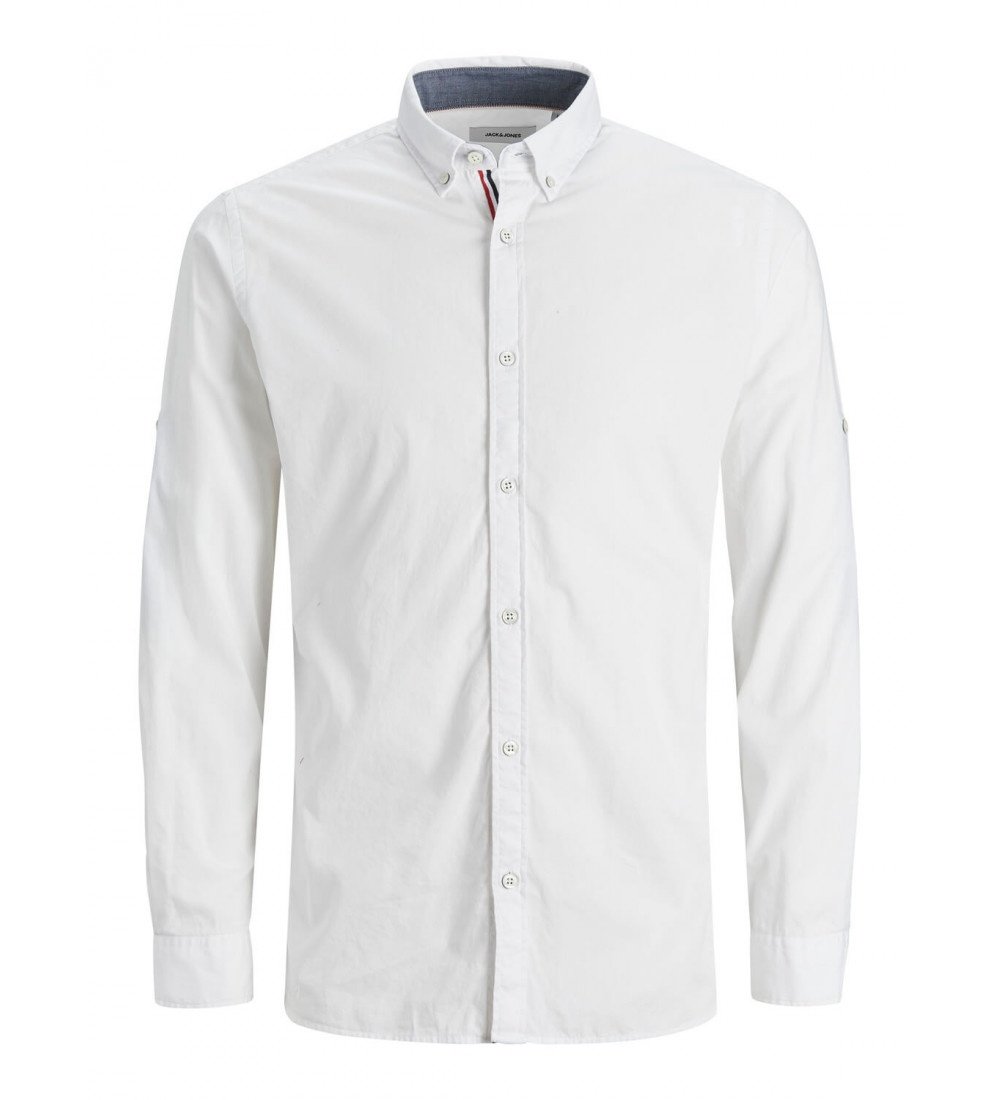Рубашка Jack&Jones SLIM JJJUSTIN DETAIL LS 12188948 Белый, фото №1