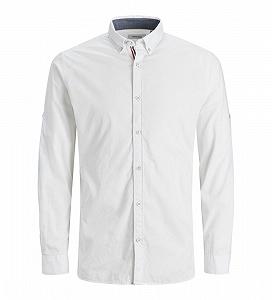 Рубашка Jack&Jones SLIM JJJUSTIN DETAIL LS 12188948 Белый - Фото 1