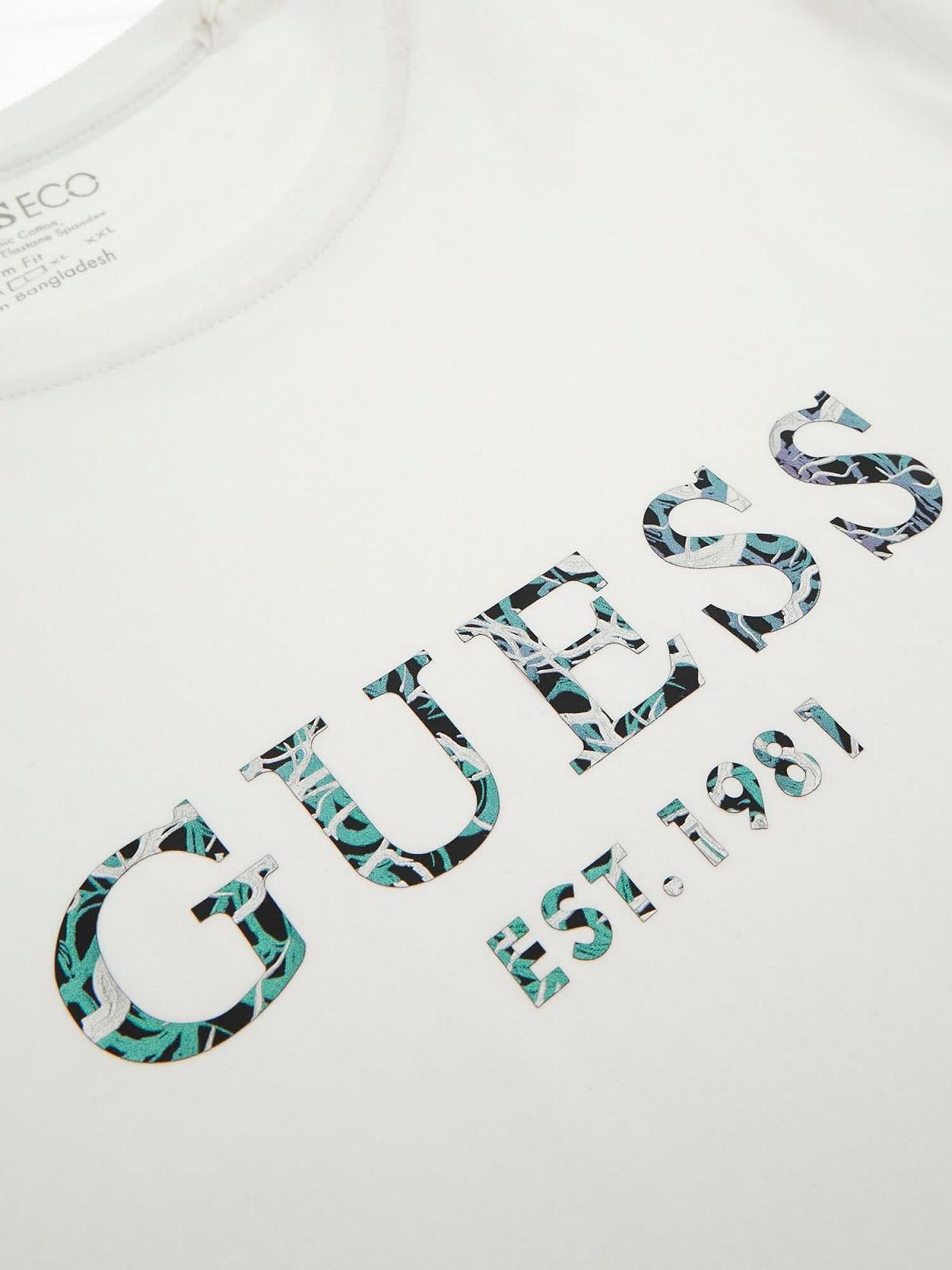 Мужская футболка Guess - M5GI19 J1314 (SS CN Logo Tee) — Белая - L, фото №6