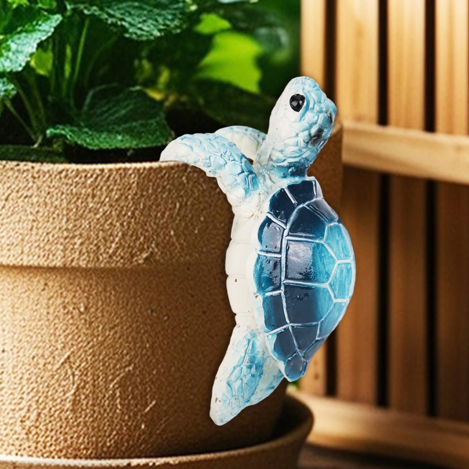 Фігурка-тримач для квіткового горщика Черепаха полірезина Синій, фото №4 Фігурка-тримач для квіткового горщика Черепаха полірезина Синій, фото №4