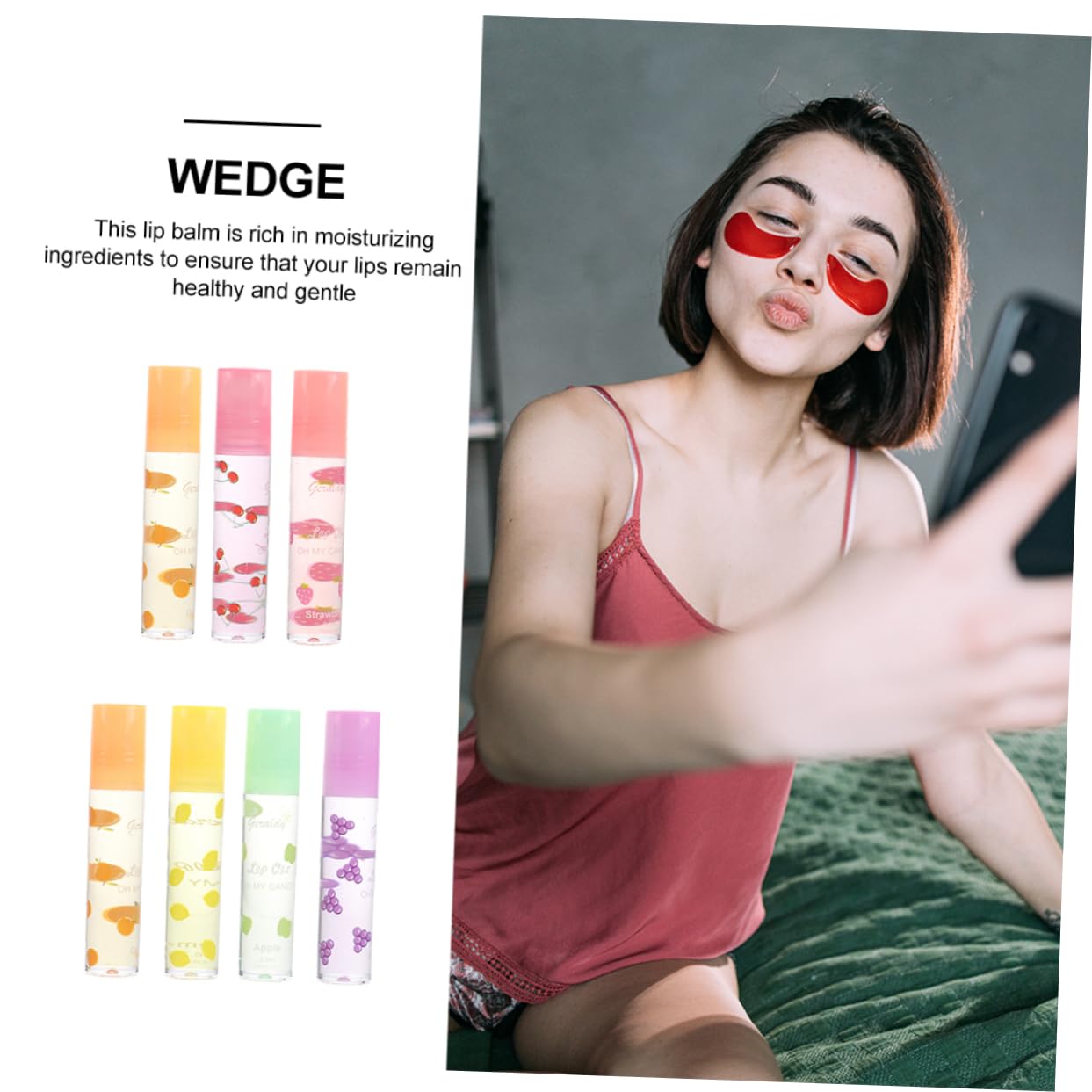 Набір з 7 фруктових бальзамів для губ, блисків для губ, фото №4