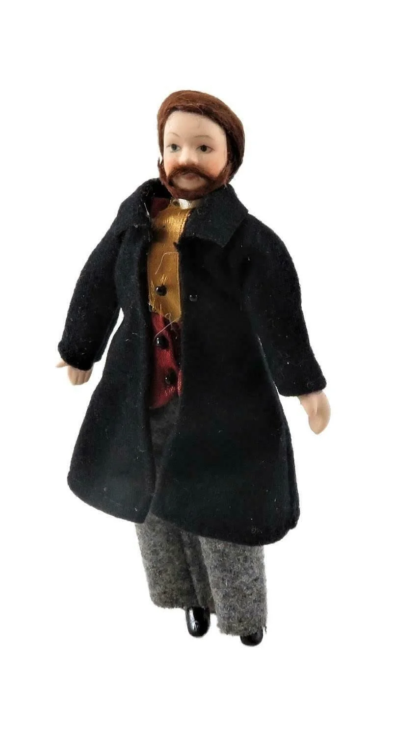 Лялька Melody Jane Dollhouse Victorian Gentleman in Frock Coat Porcelain Man 1:12, фото №1 Лялька Melody Jane Dollhouse Victorian Gentleman in Frock Coat Porcelain Man 1:12, фото №1