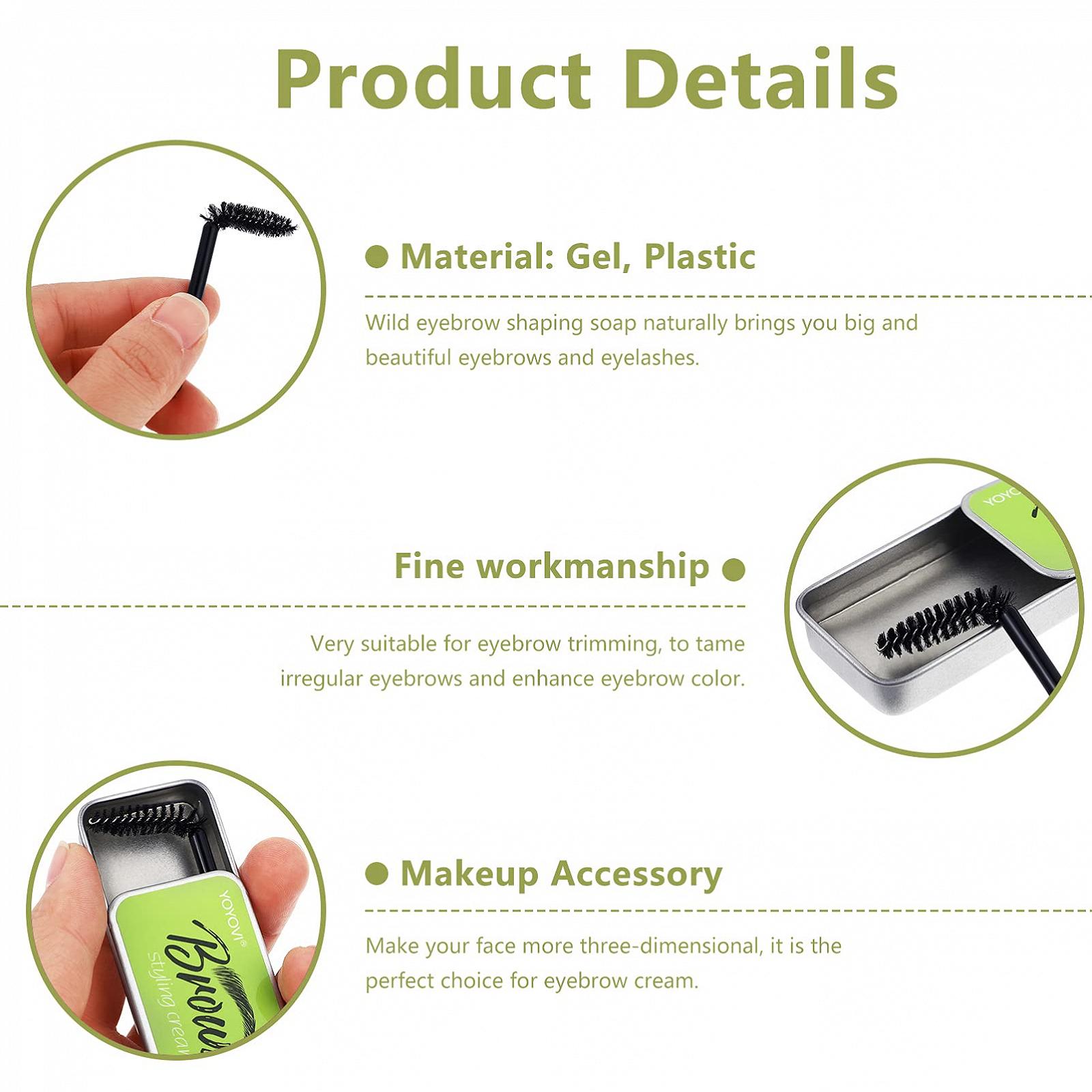 Набор FRCOLOR 3 Sets Natural Mascara Eyebrow Glue Makeup Soap Прозрачный, фото №4