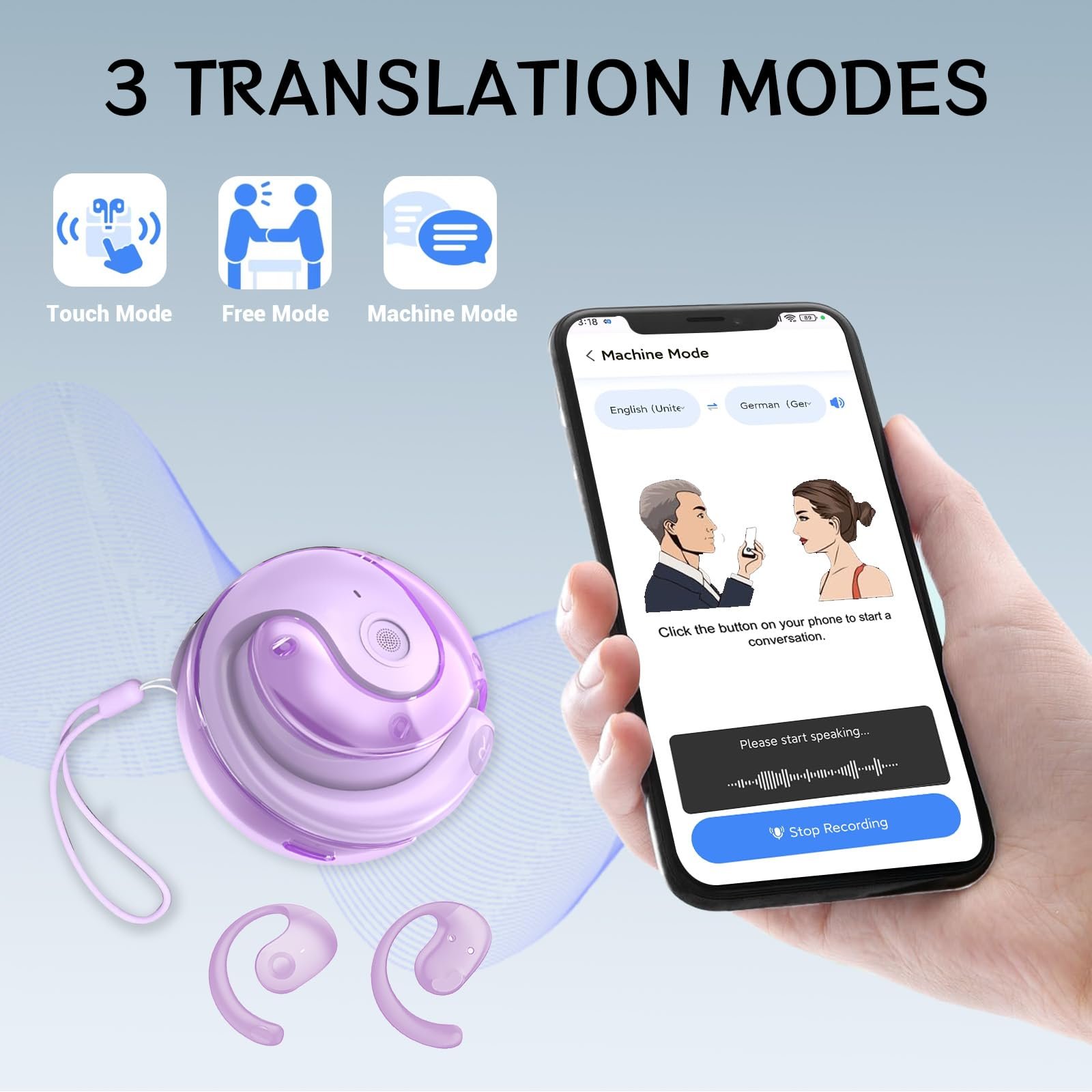 Навушники-перекладачі KI AI, в реальному часі, фото №6