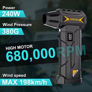 Портативний турбовентилятор Violent HFX-07 Turbo Jet Fan 680000 RPM Black - Фото 1