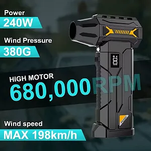 Портативный турбовентилятор Violent HFX-07 Turbo Jet Fan 680000 RPM Black - Фото 1