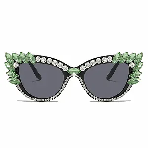 Окуляри Cat Eyes LJCZKA Вінтажні з фільтром синього світла з стразами Жіночі Ретро synthetic.ua - Фото 1