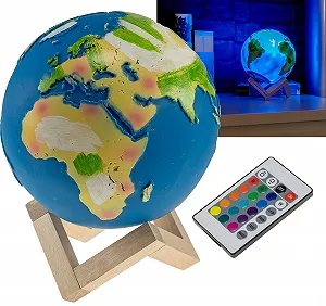 Настольная лампа ChiliTec Earth 3D Глобус 15 см аккумуляторная сенсорная - Фото 1