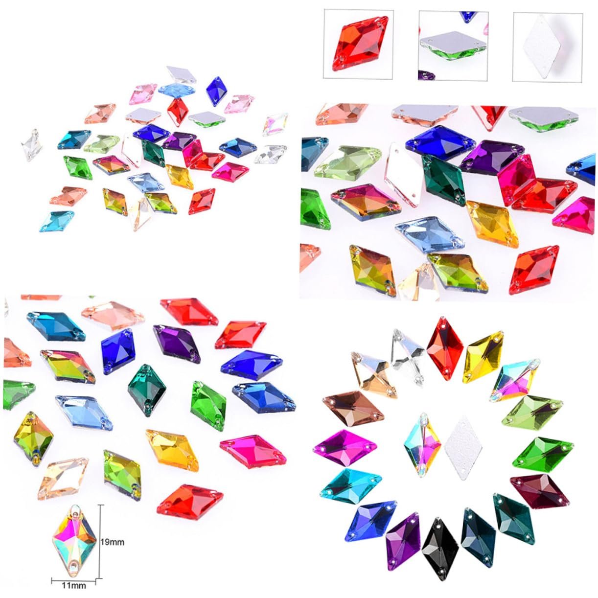 Стразы Плоские Бриллиантовые Кристаллы для шитья, 84 шт., фото №7