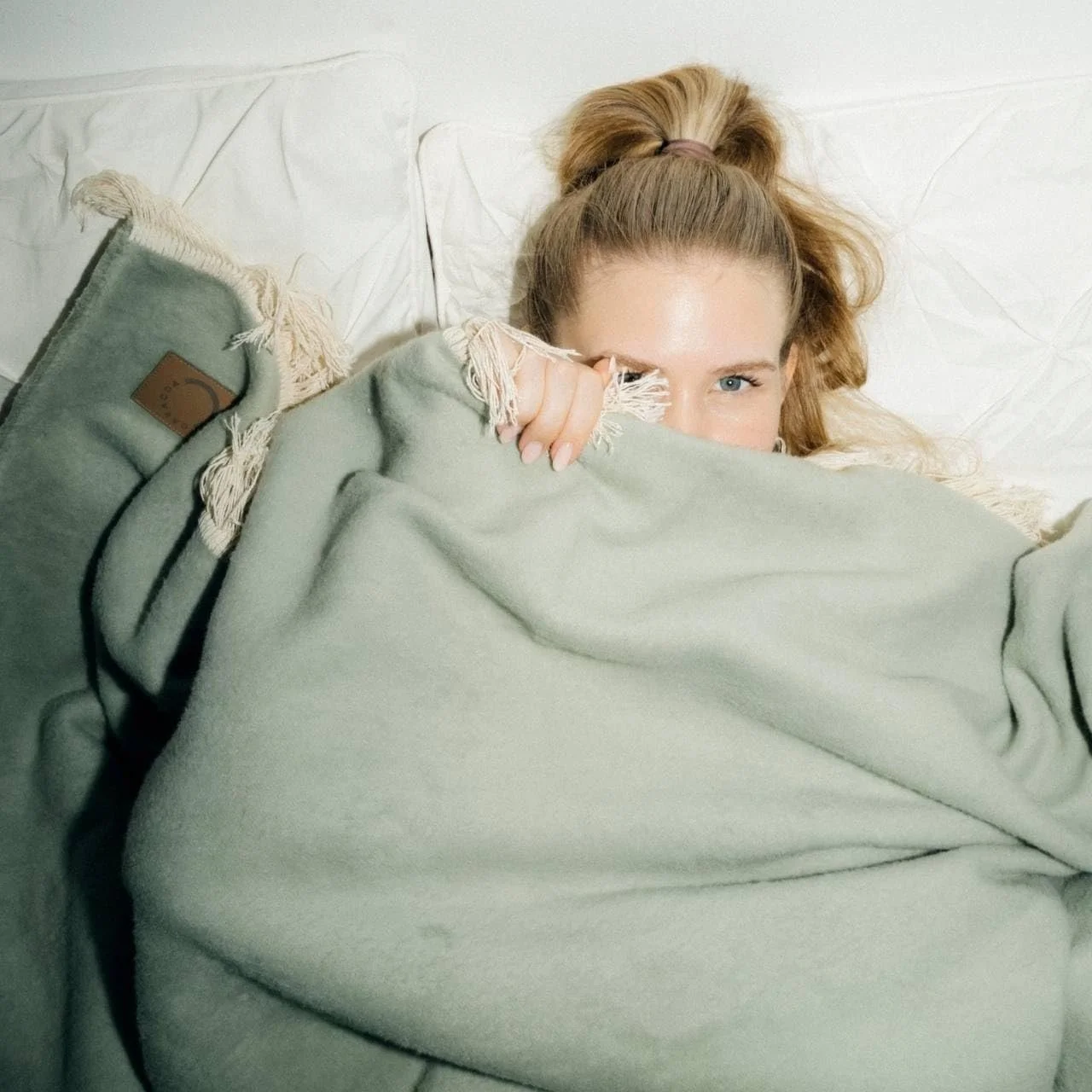 Плед caracda Бавовняний 100% Organic Cotton - Extra Soft & Scratch-Free 150 x 200 см (салатовий з бахромою), фото №6