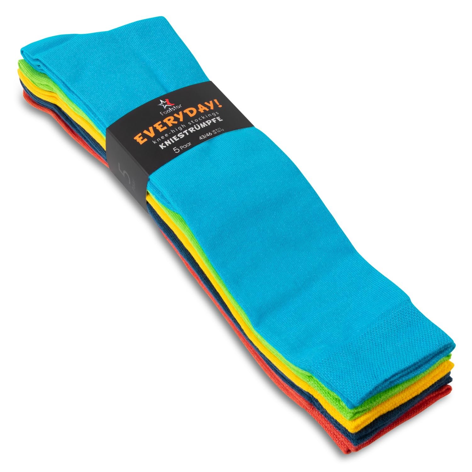 Гольфы Footstar мужские и женские (5 пар), классические хлопковые чулки - на каждый день! - Осенние цвета, Осенние цвета, фото №3