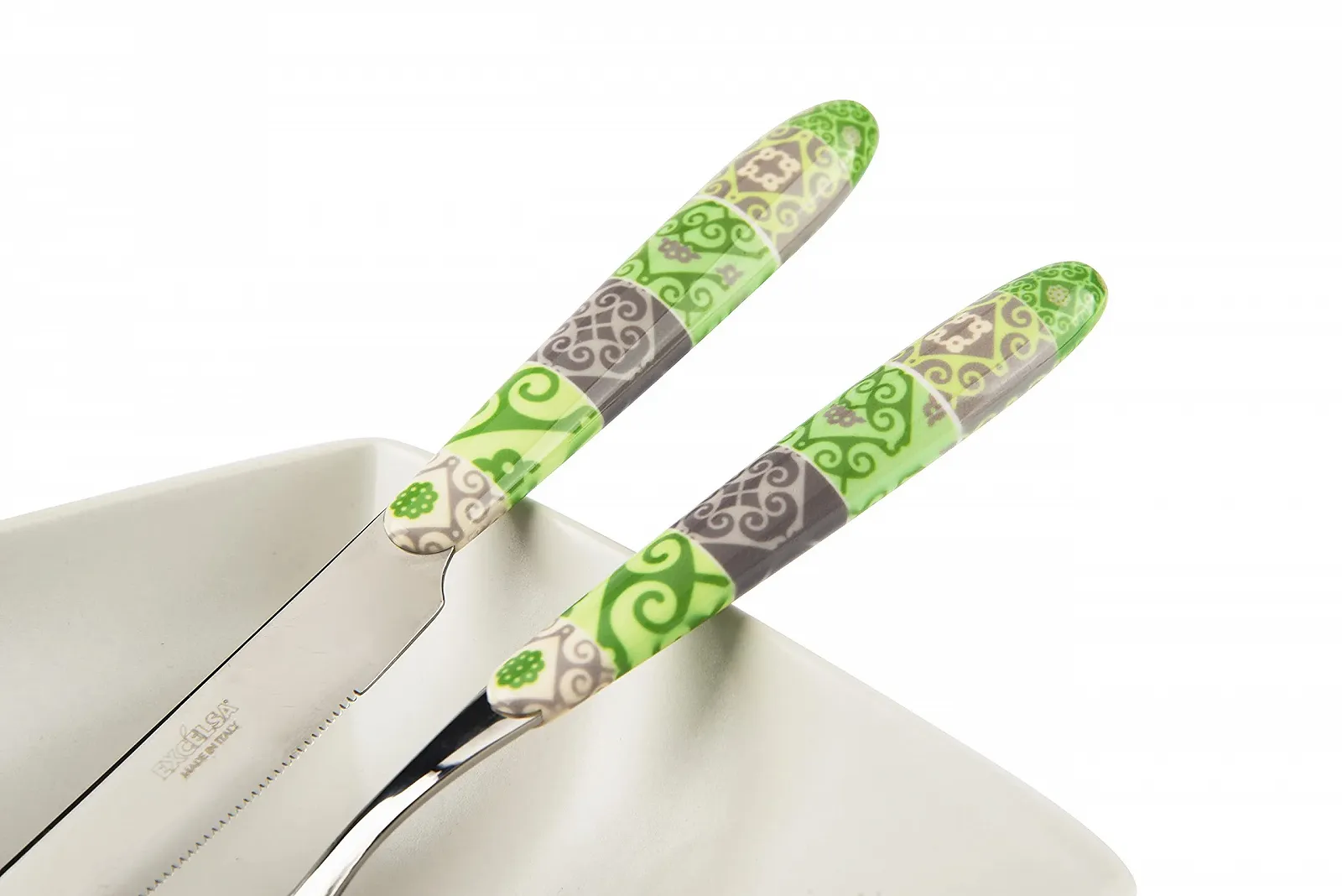 Набір столових приборів Excelsa Maiolica Green, 24 предмети, фото №2