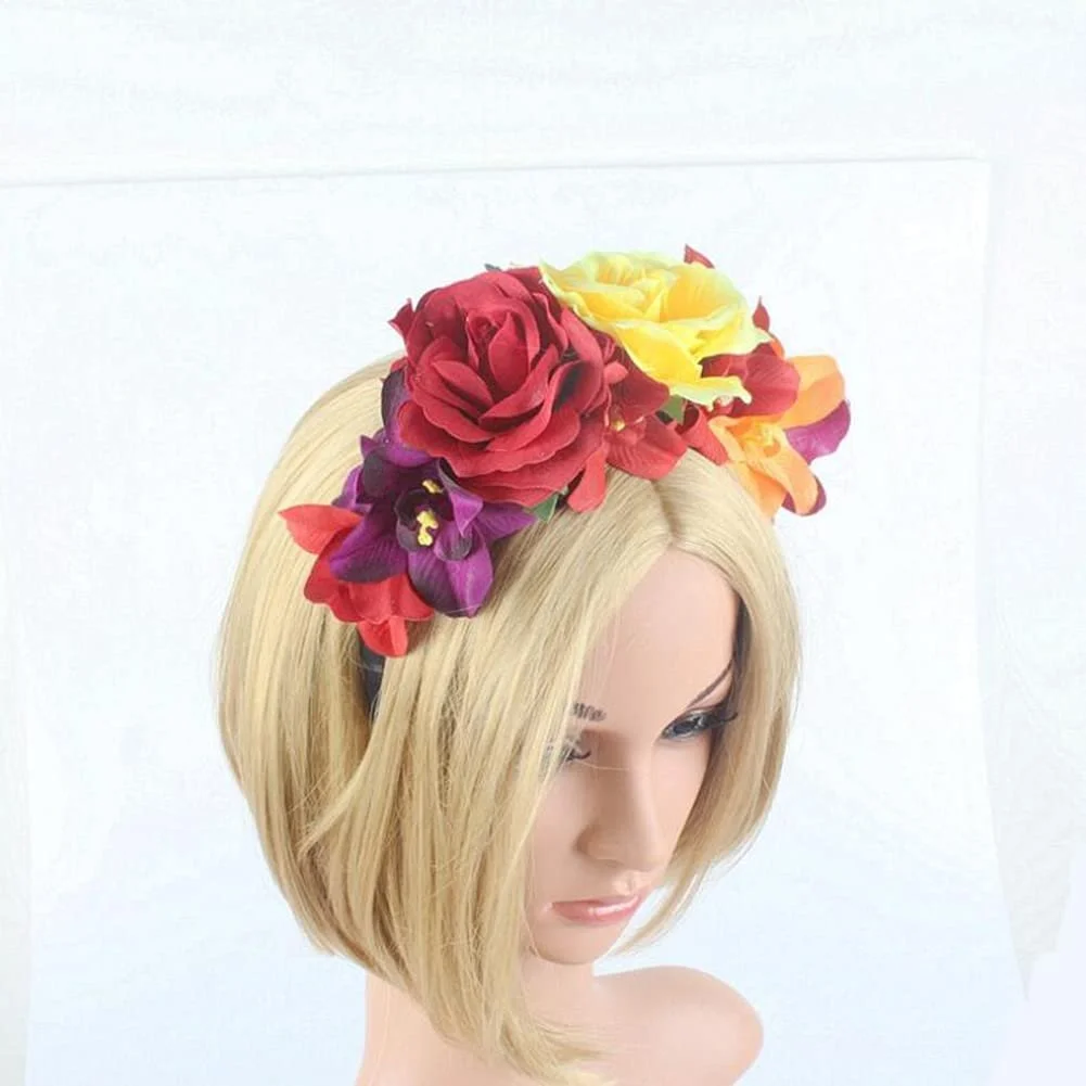 Обруч для волосся Квітка троянди та орхідеї, фото №5