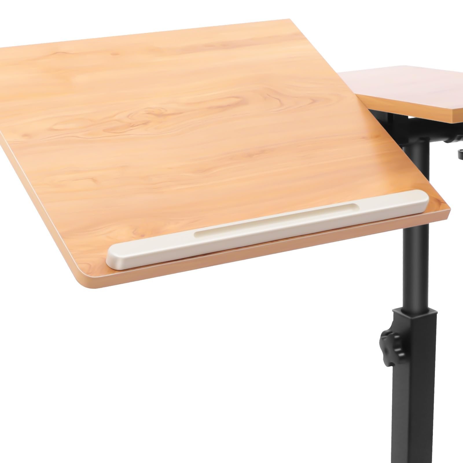 Столик Приставной на Колесиках, Регулируемый по Высоте Столик для Ноутбука, Столешница с Горизонтальным Вращением на 3600 Градусов, Письменный Столик, Компьютерный Столик, Прикроватный Столик, фото №7