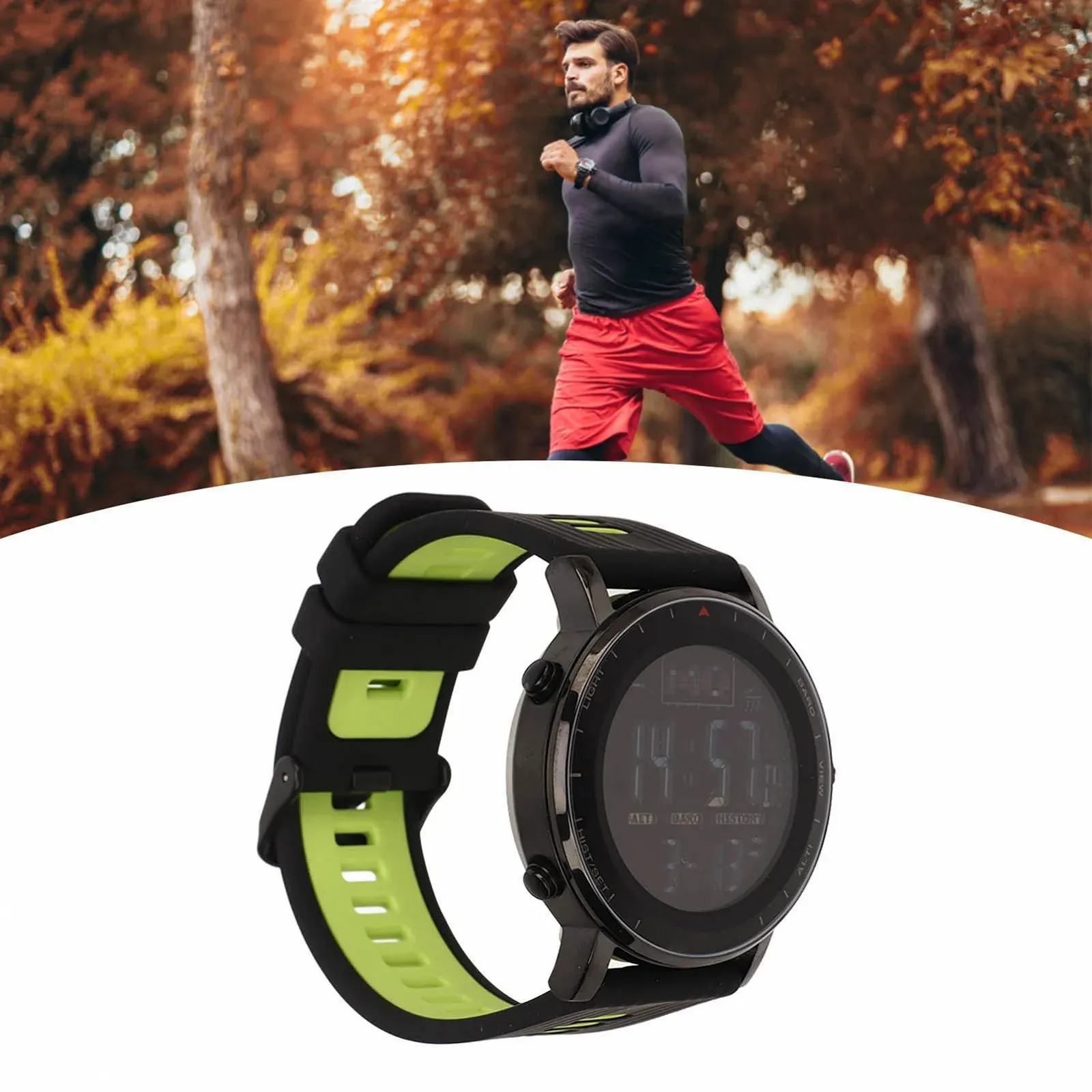 Спортивний годинник Qcwwy для активного відпочинку, альтиметр, EL підсвічування, термометр, водонепроникність, фото №3 Спортивний годинник Qcwwy для активного відпочинку, альтиметр, EL підсвічування, термометр, водонепроникність, фото №3