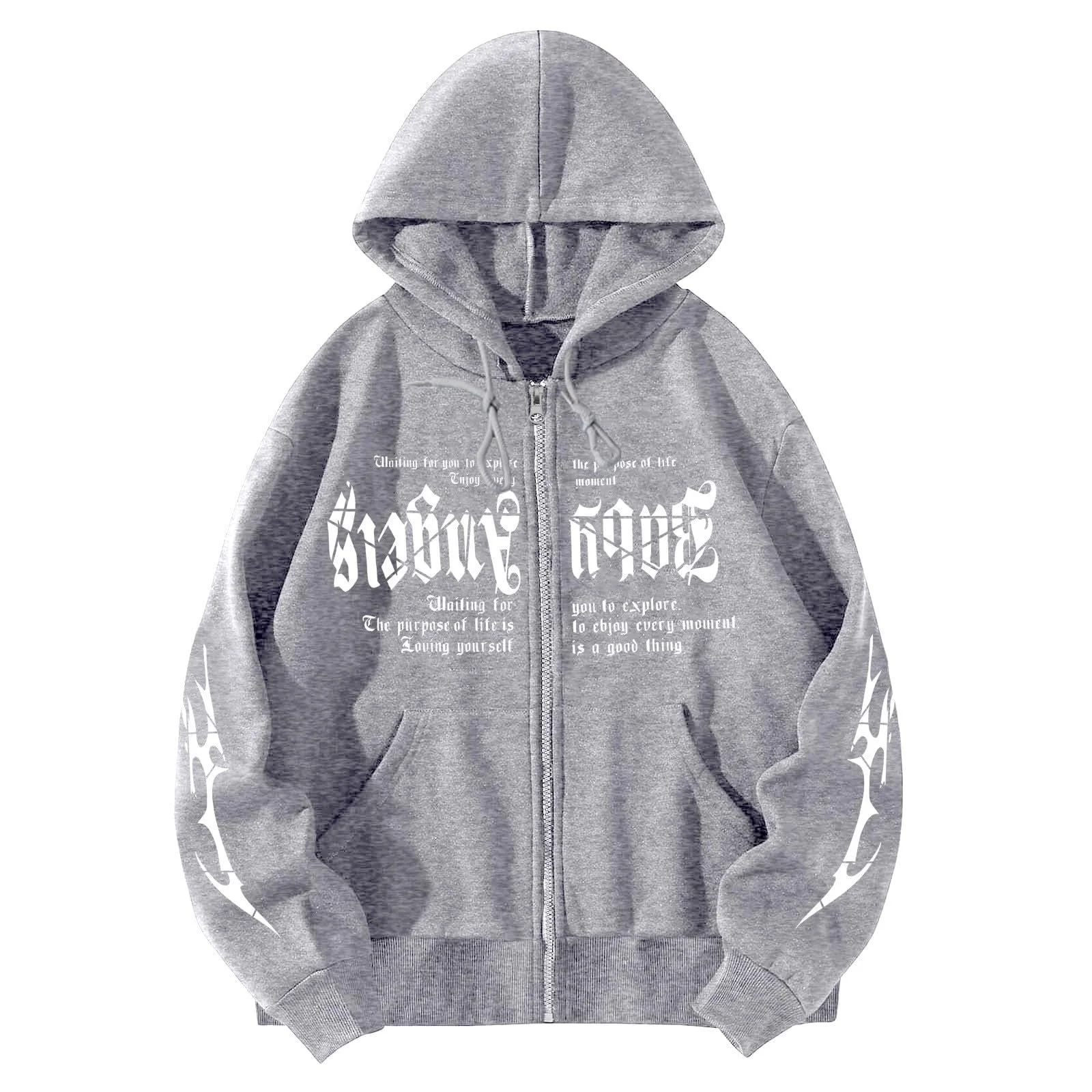 Женские худи Свитшот с молнией 1/4, дышащие для подростков, мужчин и y2k Zip куртка, женские худи, спортивные, для спортзала, атлетики, панк, готика, фото №3